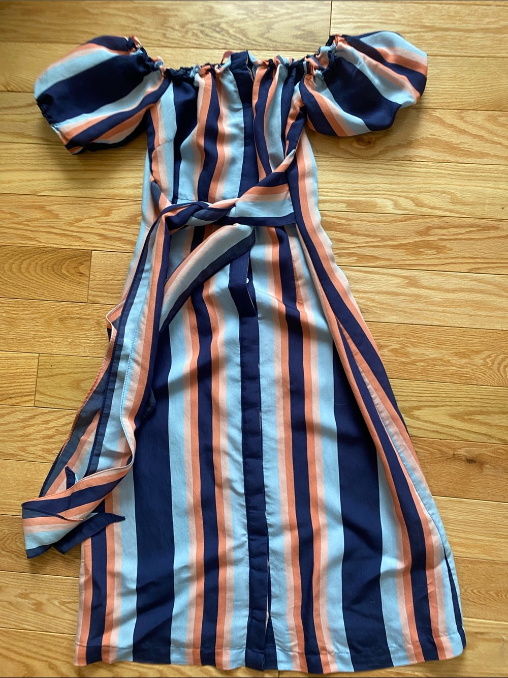 Colorful midi dress.